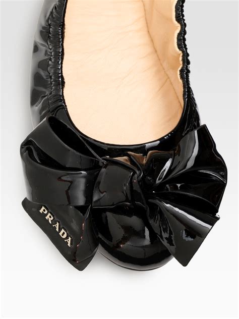 prada flats with bow|prada elastic strap ballet flats.